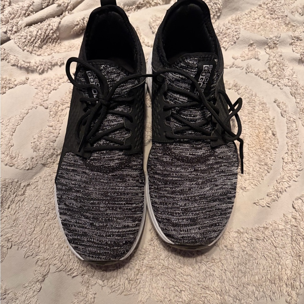 Skechers Black and Gray Knit Sneakers